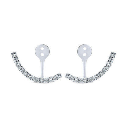 14k White Gold Diamond Jacket Earrings