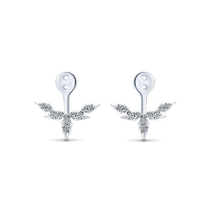 14k White Gold Diamond Jacket Earrings
