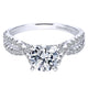 14K White Gold Diamond Pave Criss Cross 14K White Gold Engagement Ring ER7544W44Jj