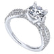 14K White Gold Diamond Pave Criss Cross 14K White Gold Engagement Ring ER7544W44Jj