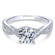 14K White Gold Diamond Pave Criss Cross 14K White Gold Engagement Ring ER7546W44Jj