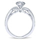 14K White Gold Diamond Pave Criss Cross 14K White Gold Engagement Ring ER7546W44Jj