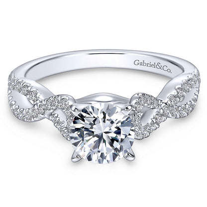 14K White Gold Engagement Ring ER7805W44Jj