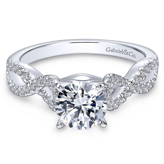 14K White Gold Engagement Ring ER7805W44Jj