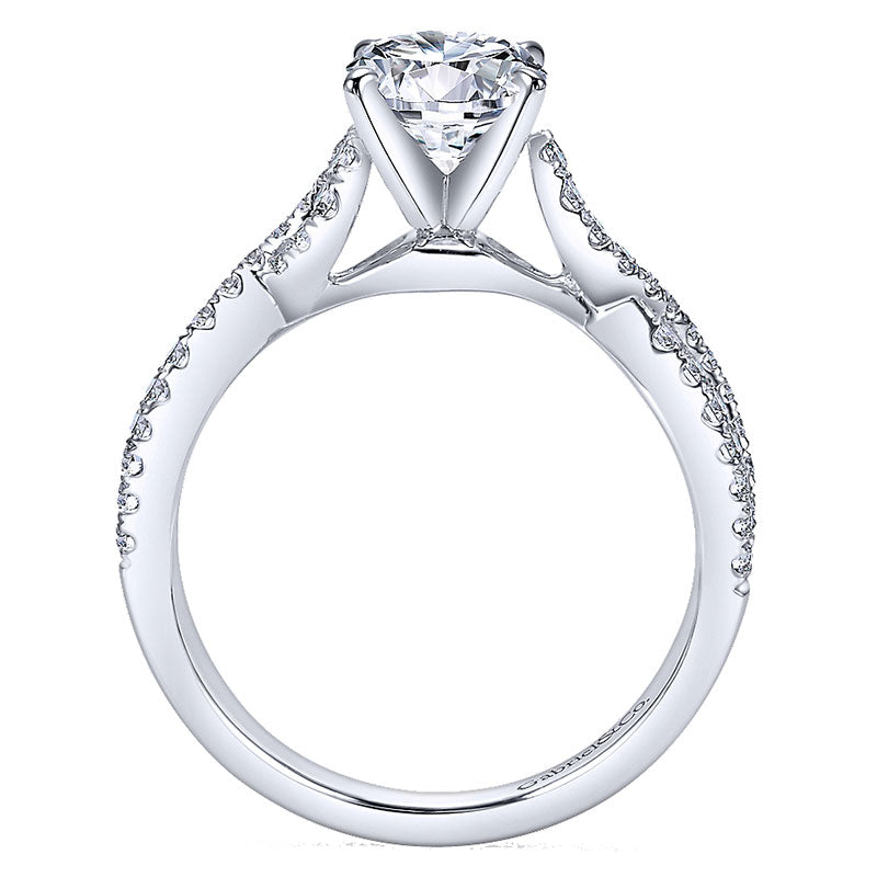 14K White Gold Engagement Ring ER7805W44Jj