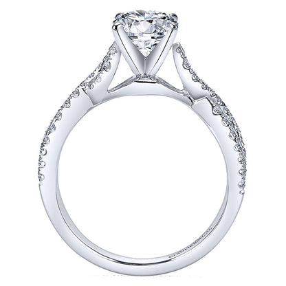 14K White Gold Engagement Ring ER7805W44Jj