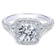 14K White Gold Diamond Pave Halo 14K White Gold Engagement Ring ER10290W44Jj