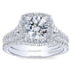14K White Gold Diamond Pave Halo 14K White Gold Engagement Ring ER10290W44Jj
