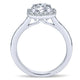 14K White Gold Diamond Pave Halo With Rounded Shank 14K White Gold Engagement Ring ER6873W44Jj