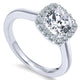 14K White Gold Diamond Pave Halo With Rounded Shank 14K White Gold Engagement Ring ER6873W44Jj