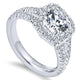 14K White Gold Diamond Pave Split Shank Halo 14K White Gold Engagement Ring ER10252W44Jj