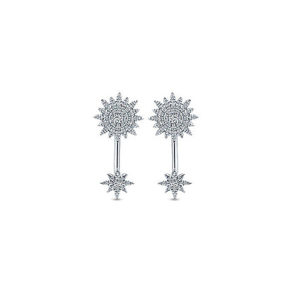 14k White Gold Diamond Peek A Boo Earrings