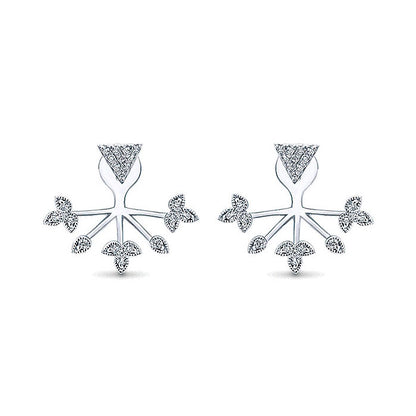 14k White Gold Diamond Peek A Boo Earrings