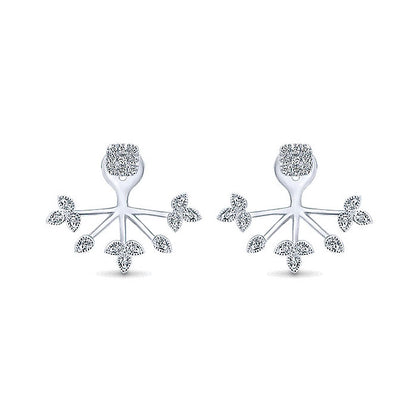 14k White Gold Diamond Peek A Boo Earrings
