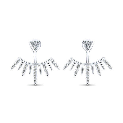 14k White Gold Diamond Peek A Boo Earrings