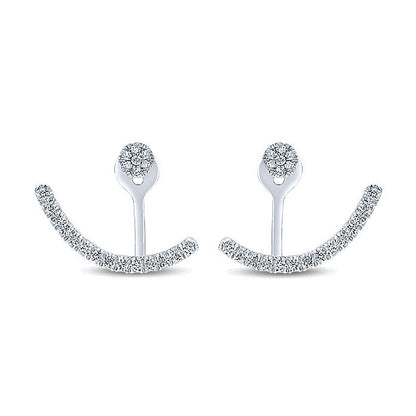 14k White Gold Diamond Peek A Boo Earrings