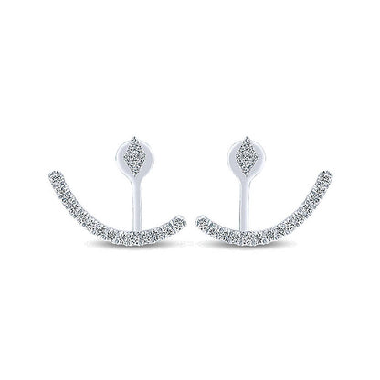 14k White Gold Diamond Peek A Boo Earrings