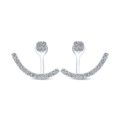 14k White Gold Diamond Peek A Boo Earrings