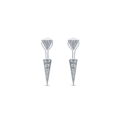 14k White Gold Diamond Peek A Boo Earrings