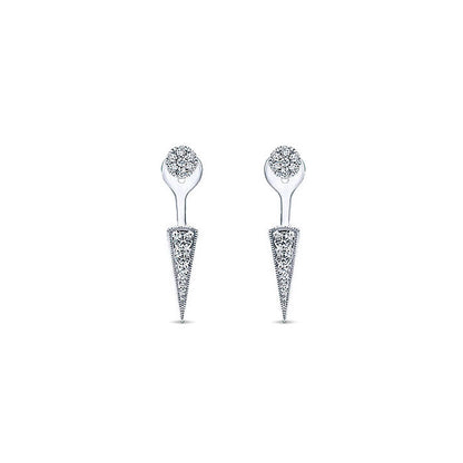 14k White Gold Diamond Peek A Boo Earrings
