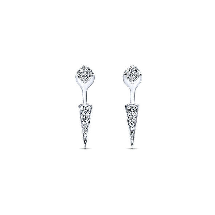 14k White Gold Diamond Peek A Boo Earrings