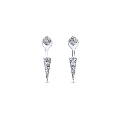 14k White Gold Diamond Peek A Boo Earrings