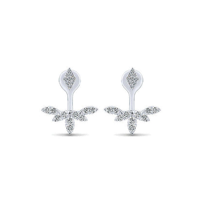 14k White Gold Diamond Peek A Boo Earrings