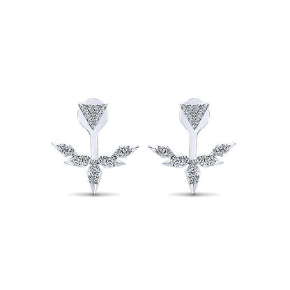 14k White Gold Diamond Peek A Boo Earrings