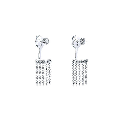 14k White Gold Diamond Peek A Boo Earrings