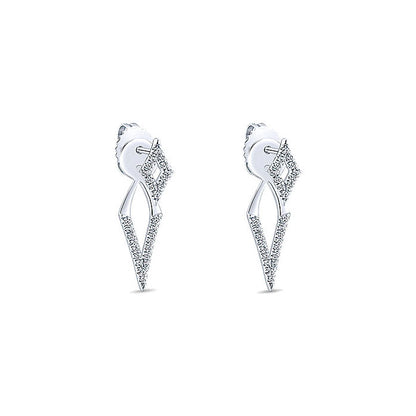 14k White Gold Diamond Peek A Boo Earrings
