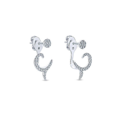 14k White Gold Diamond Peek A Boo Earrings