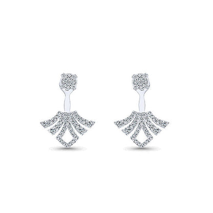 14k White Gold Diamond Peek A Boo Earrings
