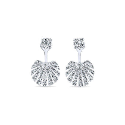 14k White Gold Diamond Peek A Boo Earrings