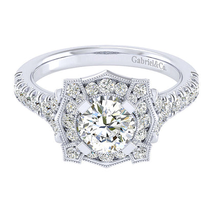 Engagement Ring 14k White Gold Diamond Perfect Match