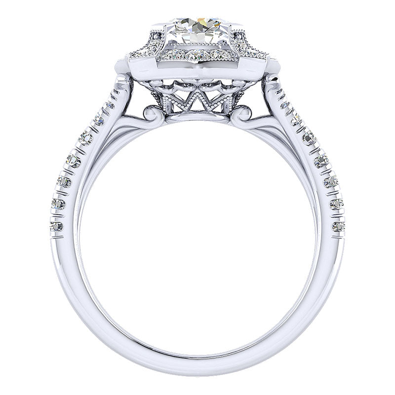 Engagement Ring 14k White Gold Diamond Perfect Match