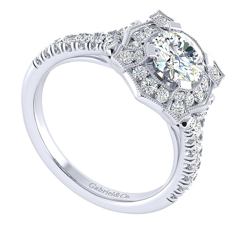 Engagement Ring 14k White Gold Diamond Perfect Match
