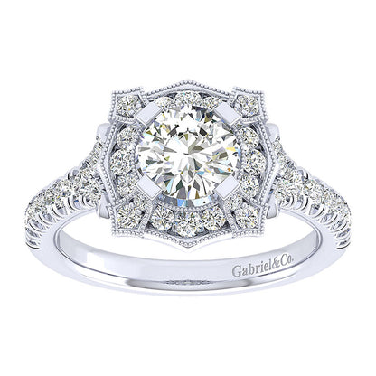 Engagement Ring 14k White Gold Diamond Perfect Match
