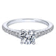 14K White Gold Diamond Petite Pave Straight 14K White Gold Engagement Ring ER12297R3W44Jj