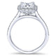 14K White Gold Diamond Princess Cut Halo With French Pave Shank 14K White Gold Engagement Ring ER726