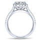 14K White Gold Diamond Princess Cut Halo With Pave Split Shank 14K White Gold Engagement Ring ER7262