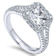 14K White Gold Diamond Princess Cut Halo With Pave Split Shank 14K White Gold Engagement Ring ER7262