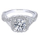 14K White Gold Diamond Riata ANd Pave Twist Halo 14K White Gold Engagement Ring ER10060W44Jj