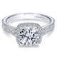14K White Gold Diamond Round Halo With Double Pave Shank 14K White Gold Engagement Ring ER6984W44Jj