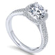 14K White Gold Diamond Round Halo With Double Pave Shank 14K White Gold Engagement Ring ER6984W44Jj