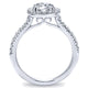 14K White Gold Diamond Round Halo With Pave Shank 14K White Gold Engagement Ring ER6872W44Jj