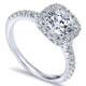 14K White Gold Diamond Round Halo With Pave Shank 14K White Gold Engagement Ring ER6872W44Jj