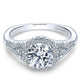 14K White Gold Diamond Round Pave Halo 14K White Gold Engagement Ring ER4179W44Jj