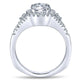 14K White Gold Diamond Round Pave Halo 14K White Gold Engagement Ring ER4179W44Jj