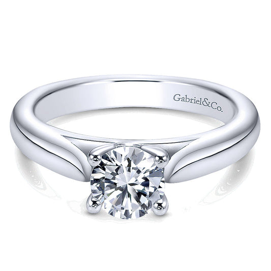 Engagement Ring 14k White Gold Diamond Solitaire