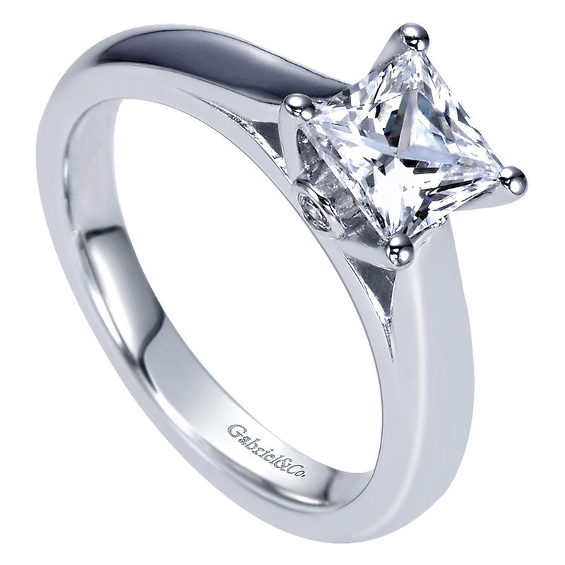 Engagement Ring 14k White Gold Diamond Solitaire